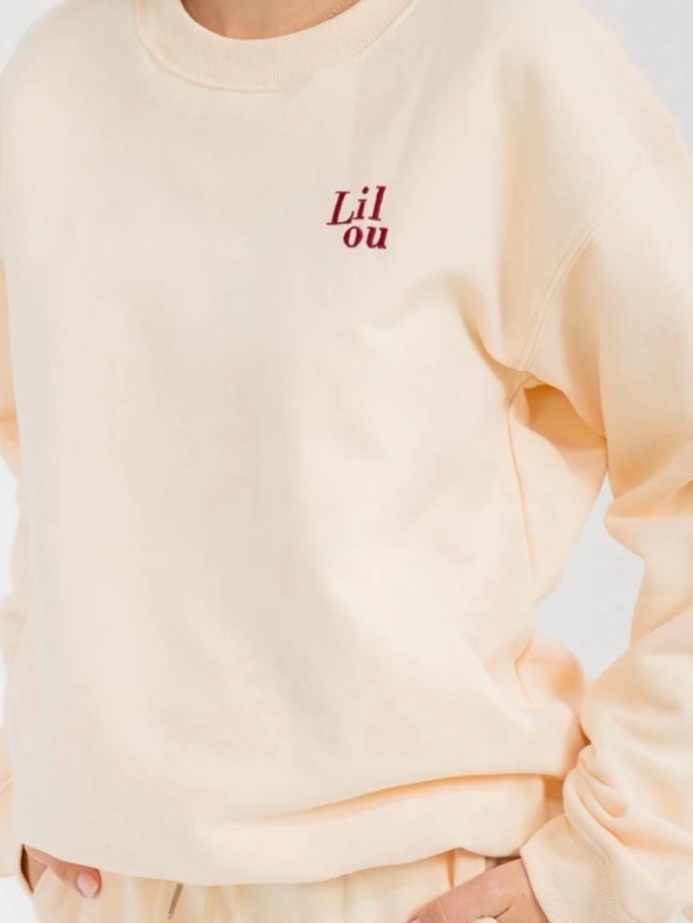 NWT Lilou embroidered Pullover Crewneck, size Medium